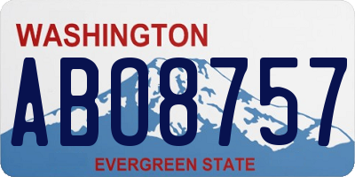 WA license plate ABO8757