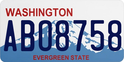WA license plate ABO8758