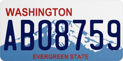 WA license plate ABO8759