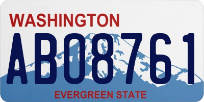 WA license plate ABO8761