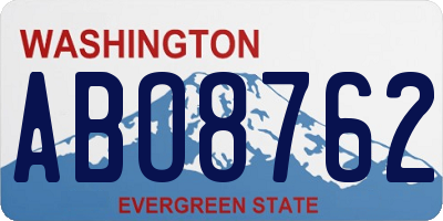 WA license plate ABO8762