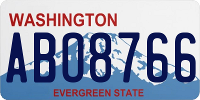 WA license plate ABO8766