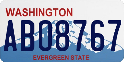 WA license plate ABO8767
