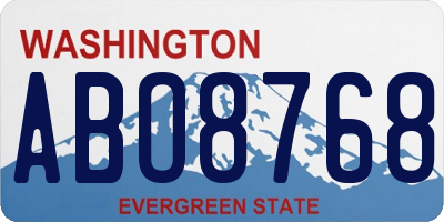 WA license plate ABO8768
