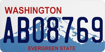 WA license plate ABO8769