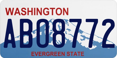 WA license plate ABO8772