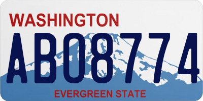 WA license plate ABO8774