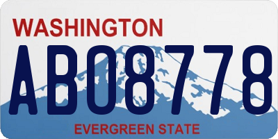 WA license plate ABO8778