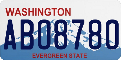 WA license plate ABO8780