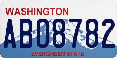 WA license plate ABO8782