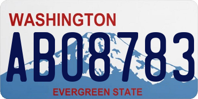 WA license plate ABO8783