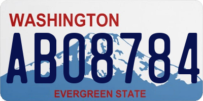 WA license plate ABO8784