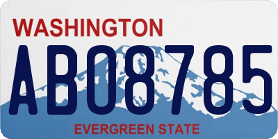 WA license plate ABO8785