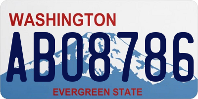 WA license plate ABO8786
