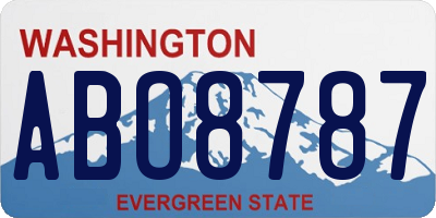 WA license plate ABO8787