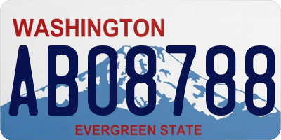 WA license plate ABO8788