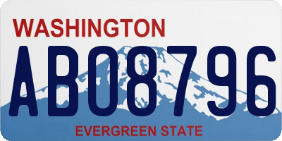 WA license plate ABO8796