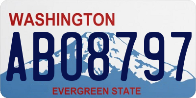 WA license plate ABO8797