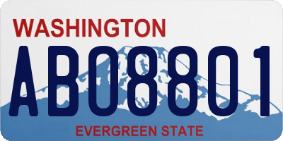 WA license plate ABO8801
