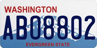 WA license plate ABO8802