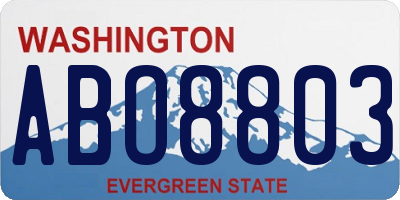 WA license plate ABO8803