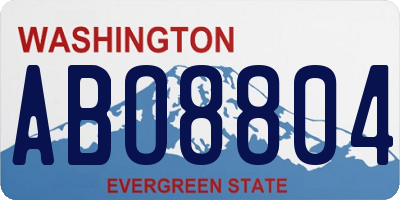 WA license plate ABO8804