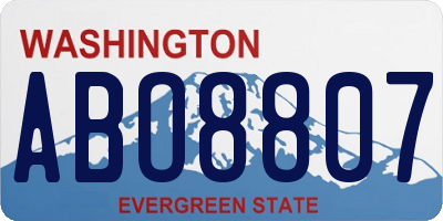 WA license plate ABO8807