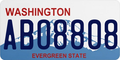 WA license plate ABO8808