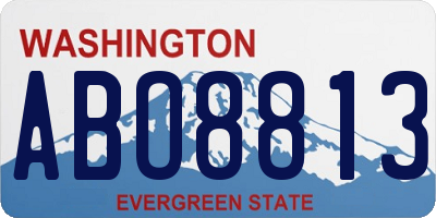 WA license plate ABO8813