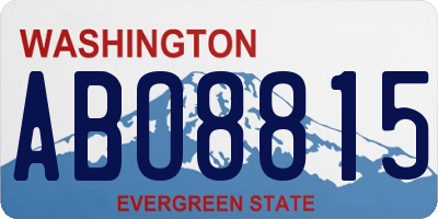WA license plate ABO8815