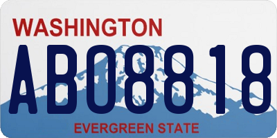 WA license plate ABO8818