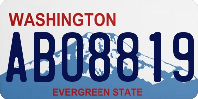 WA license plate ABO8819