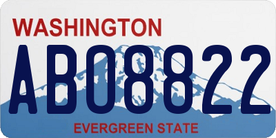 WA license plate ABO8822