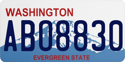WA license plate ABO8830