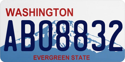 WA license plate ABO8832
