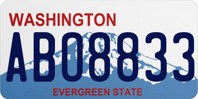 WA license plate ABO8833