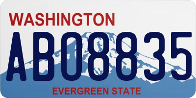WA license plate ABO8835
