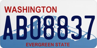 WA license plate ABO8837