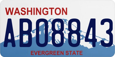 WA license plate ABO8843