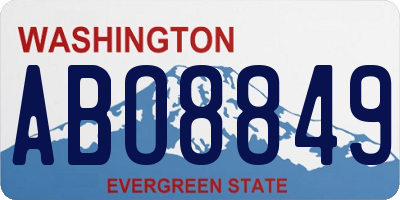 WA license plate ABO8849