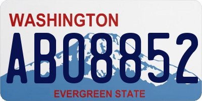 WA license plate ABO8852