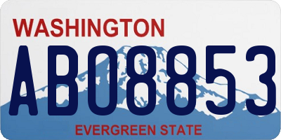 WA license plate ABO8853