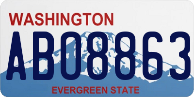 WA license plate ABO8863