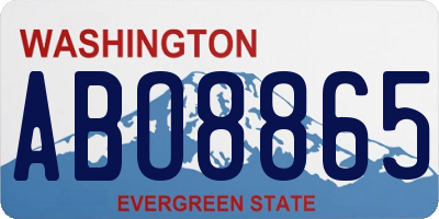 WA license plate ABO8865