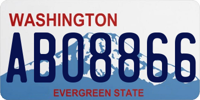 WA license plate ABO8866