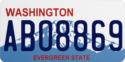 WA license plate ABO8869