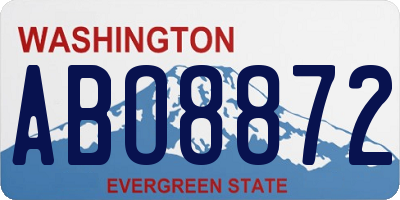 WA license plate ABO8872