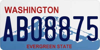 WA license plate ABO8875