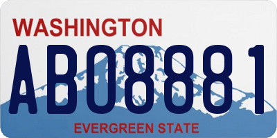 WA license plate ABO8881