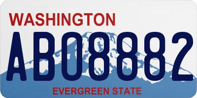 WA license plate ABO8882